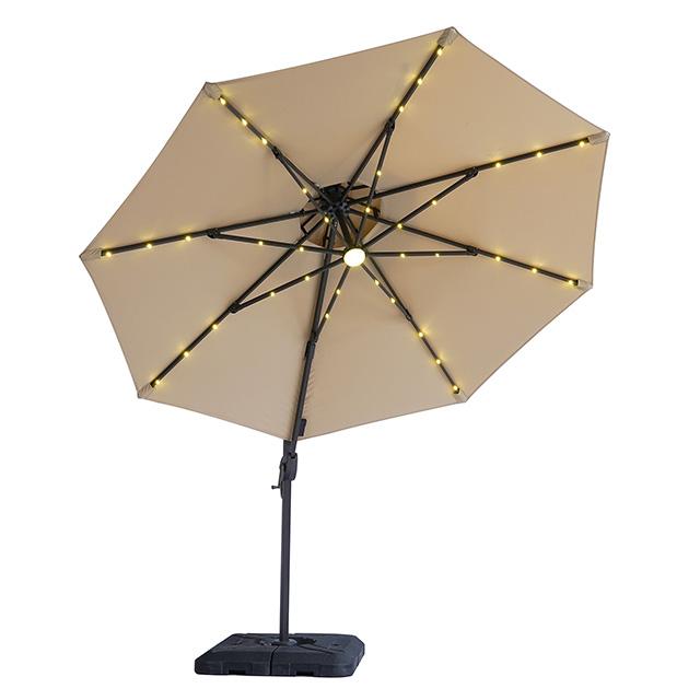 Nuti 10 Ft Round Umbrella w/ LED Light + 37" Large Base - Visions in Furniture (La Mirada, CA)