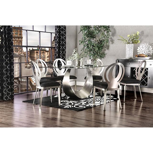 ORLA Silver/Black Dining Table - Visions in Furniture (La Mirada, CA)