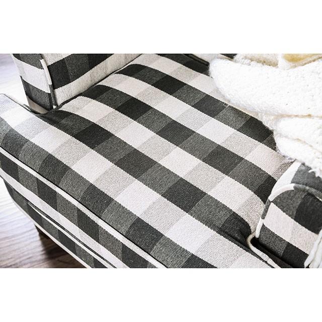 Patricia Ivory/Black Stripe Chair - Visions in Furniture (La Mirada, CA)