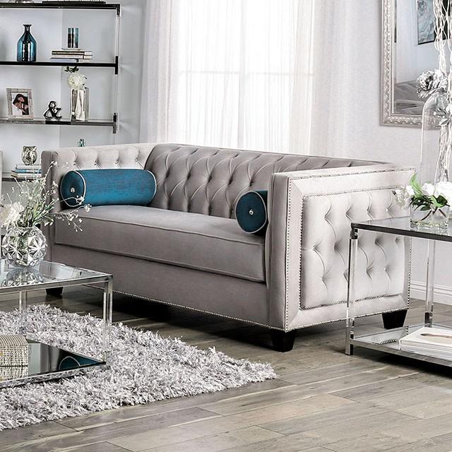 Silvan Gray Love Seat - Visions in Furniture (La Mirada, CA)