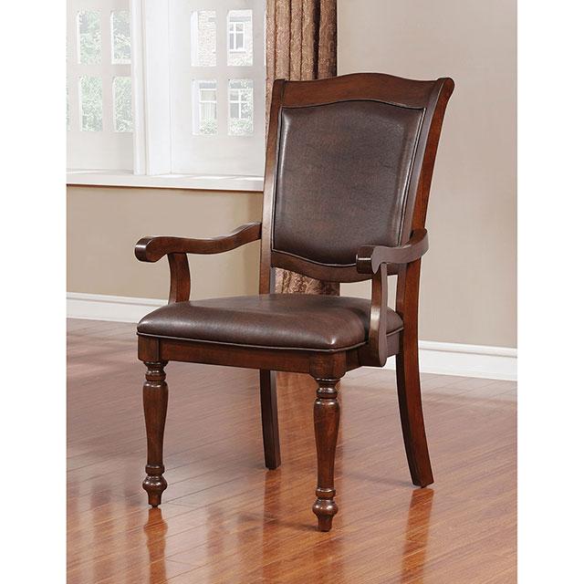 Sylvana Brown Cherry/Espresso Arm Chair (2/CTN) - Visions in Furniture (La Mirada, CA)