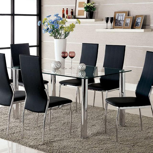 Oahu Chrome Dining Table - Visions in Furniture (La Mirada, CA)