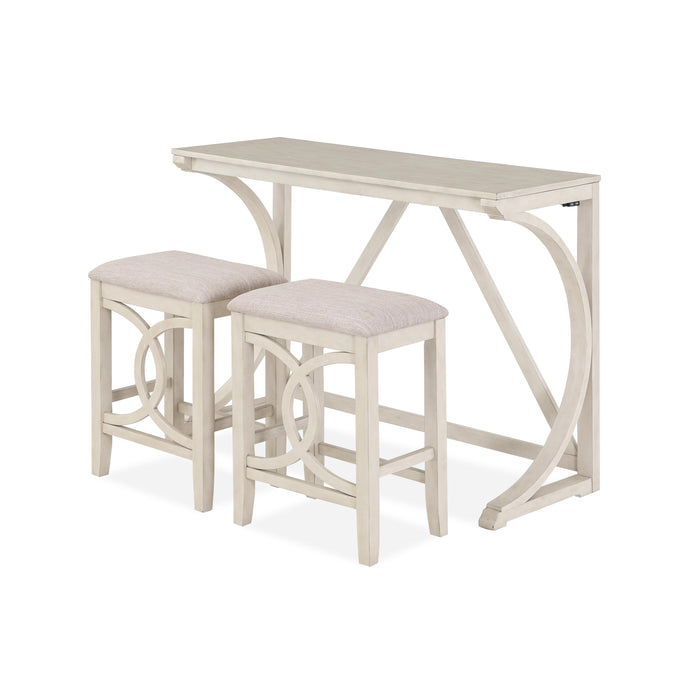 BELLA COUNTER TABLE & 2 STOOLS -2 TONE BISQUE - Visions in Furniture (La Mirada, CA)