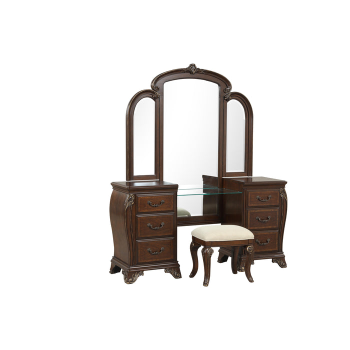 MONTECITO VANITY STOOL - CHERRY
