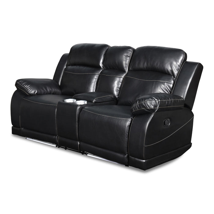 VEGA CONSOLE LOVESEAT - PREMIER BLACK - Visions in Furniture (La Mirada, CA)