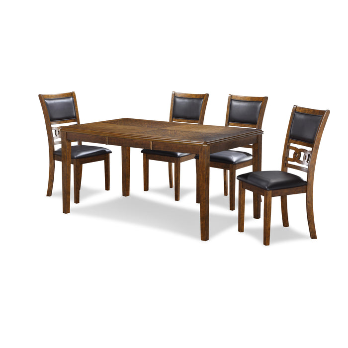 GIA 60" DINING TABLE+CHAIRS (5 PCS/CTN) -BROWN - Visions in Furniture (La Mirada, CA)