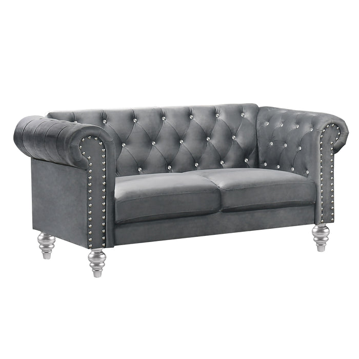 EMMA CRYSTAL LOVESEAT-GRAY - Visions in Furniture (La Mirada, CA)