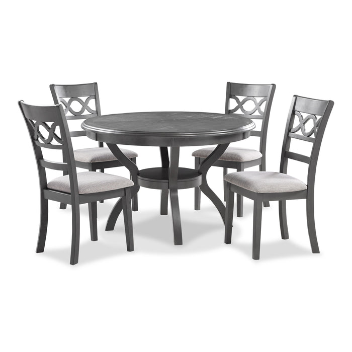 CORI ROUND DINING 5 PC SET-GRAY - Visions in Furniture (La Mirada, CA)