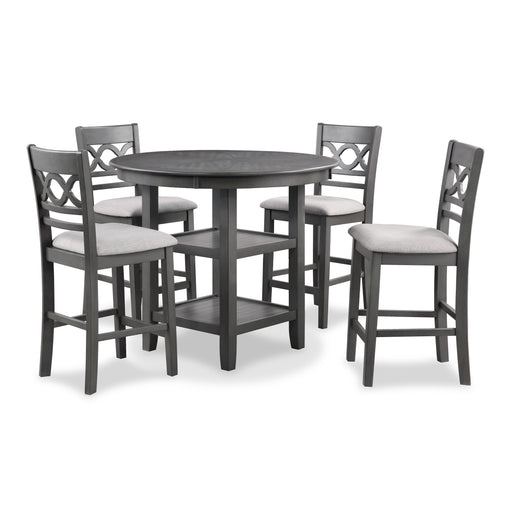 CORI COUNTER 5 PC SET-GRAY - Visions in Furniture (La Mirada, CA)