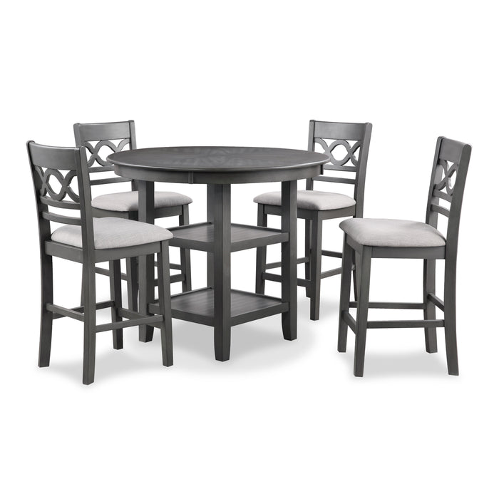 CORI COUNTER 5 PC SET-GRAY - Visions in Furniture (La Mirada, CA)