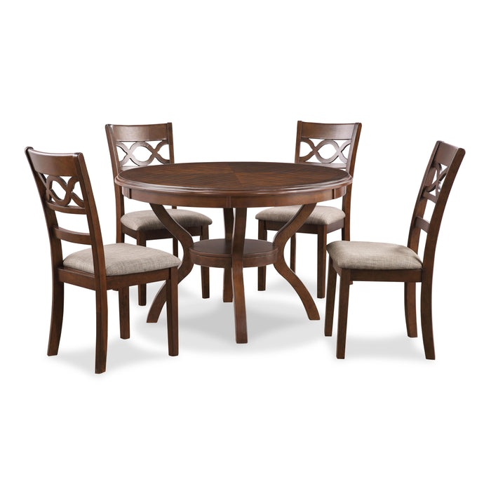 CORI ROUND DINING 5 PC SET-CHERRY - Visions in Furniture (La Mirada, CA)