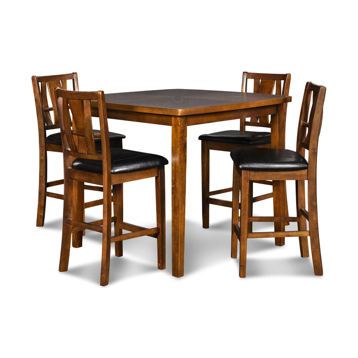 DIXON COUNTER DINING 5 PC SET-DK ESPRESSO - Visions in Furniture (La Mirada, CA)