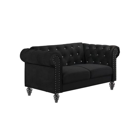 EMMA CRYSTAL LOVESEAT-BLACK - Visions in Furniture (La Mirada, CA)