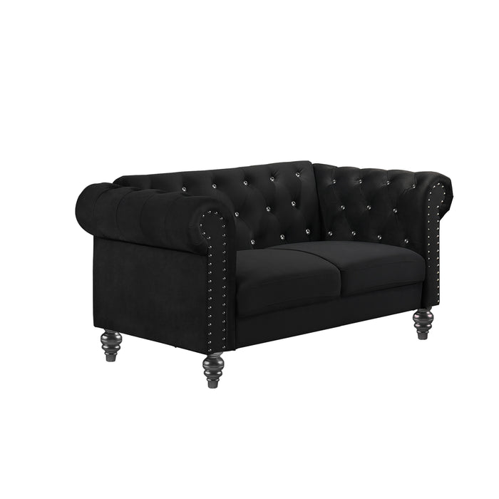 EMMA CRYSTAL LOVESEAT-BLACK - Visions in Furniture (La Mirada, CA)