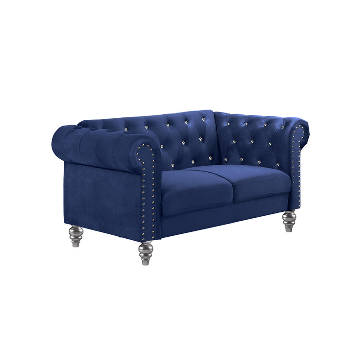 EMMA CRYSTAL LOVESEAT-ROYAL BLUE - Visions in Furniture (La Mirada, CA)