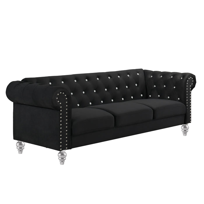 EMMA CRYSTAL SOFA-BLACK - Visions in Furniture (La Mirada, CA)