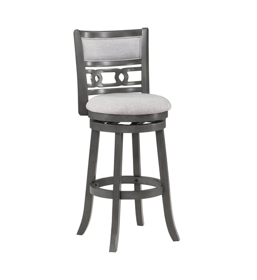 GIA 29" SWIVEL BARSTOOL-GRAY W/GRAY FABRIC SEAT - Visions in Furniture (La Mirada, CA)