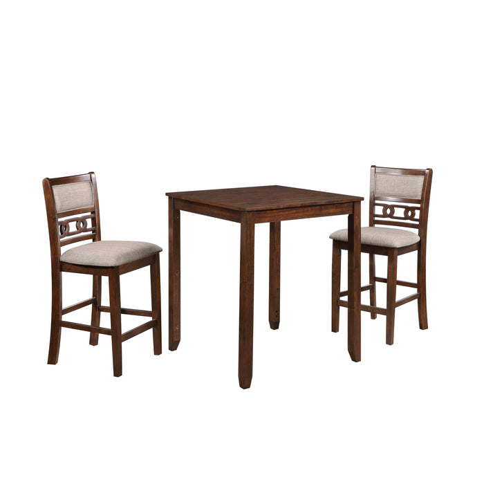 GIA 30" COUNTER TABLE W/2 CHAIRS & STG SHELF-CHERRY - Visions in Furniture (La Mirada, CA)