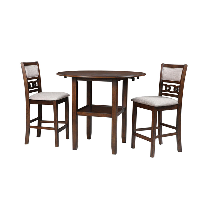 GIA 42" COUNTER DROP LEAF TABLE W/2 CHAIRS-CHERRY - Visions in Furniture (La Mirada, CA)