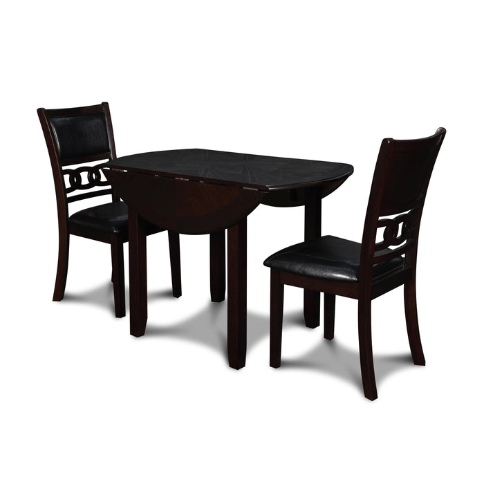 GIA 42" DINING DROP LEAF TABLE W/2 CHAIRS-EBONY - Visions in Furniture (La Mirada, CA)