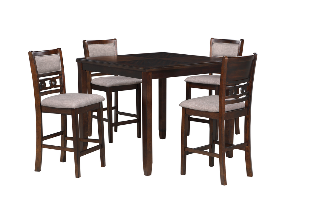 GIA 5PC 42" SQUARE COUNTER TABLE & 4 CHAIRS-CHERRY - Visions in Furniture (La Mirada, CA)
