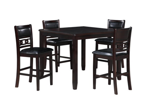 GIA 5PC 42" SQUARE COUNTER TABLE & 4 CHAIRS-EBONY - Visions in Furniture (La Mirada, CA)