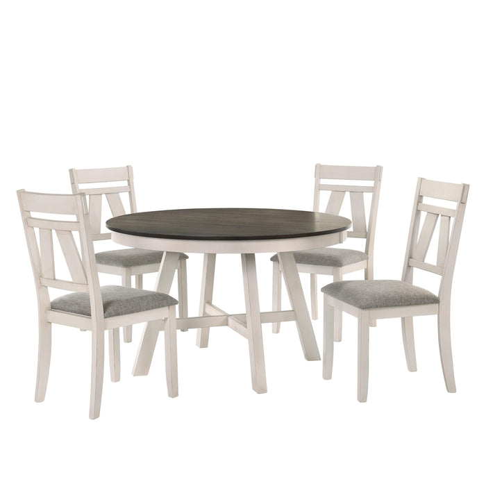 MAISIE ROUND TABLE-WHITE/BROWN - Visions in Furniture (La Mirada, CA)