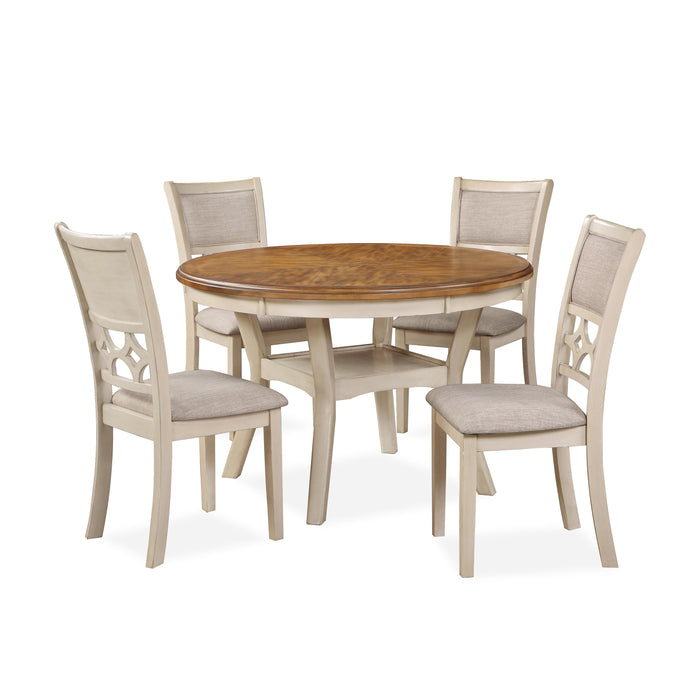 MITCHELL 5 PC DINING SET-TWO TONE BISQUE/BROWN - Visions in Furniture (La Mirada, CA)