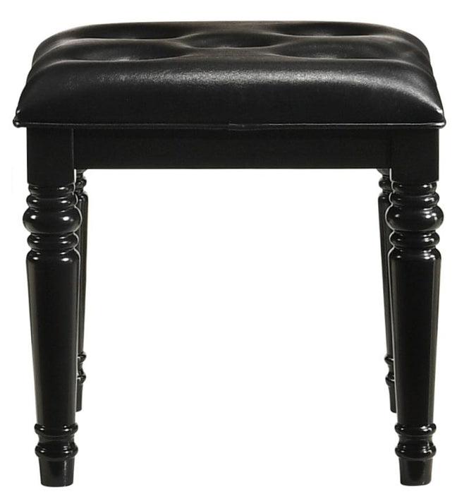 VALENTINO VANITY TABLE STOOL-BLACK - Visions in Furniture (La Mirada, CA)