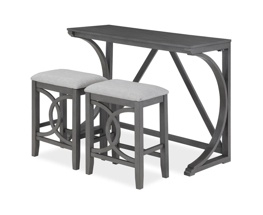 BELLA COUNTER TABLE & 2 STOOLS-GRAY image