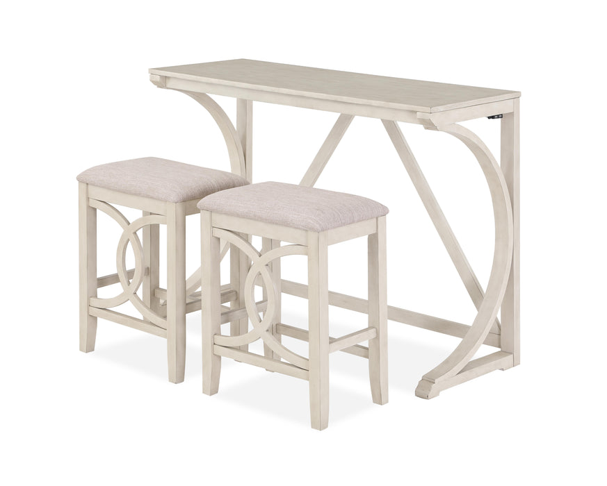 BELLA COUNTER TABLE & 2 STOOLS -2 TONE BISQUE - Visions in Furniture (La Mirada, CA)