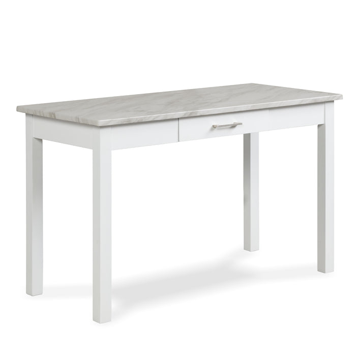 CELESTE DESK W/WHITE/GRAY FAUX MARBLE TOP-WHITE BASE image