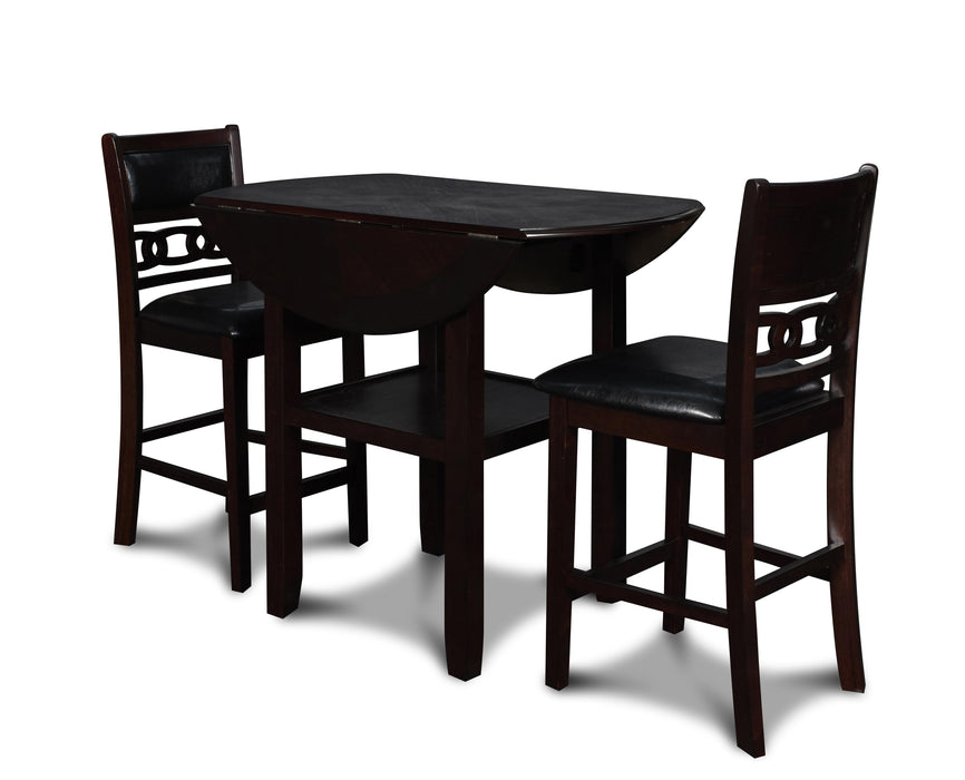 GIA 42" COUNTER DROP LEAF TABLE W/2 CHAIRS-EBONY image