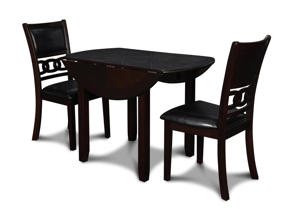 GIA 42" DINING DROP LEAF TABLE W/2 CHAIRS-EBONY image