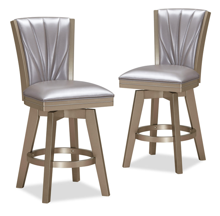 JAZZ 24" SWIVEL COUNTER STOOL-PEARL/GOLD image