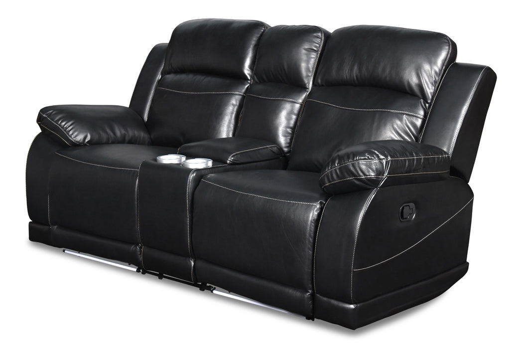 VEGA CONSOLE LOVESEAT - PREMIER BLACK - Visions in Furniture (La Mirada, CA)