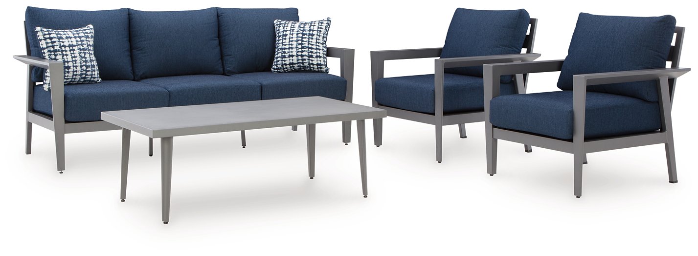 Gali Outdoor Sofa/Chairs/Table Set (Set of 4) - Visions in Furniture (La Mirada, CA)