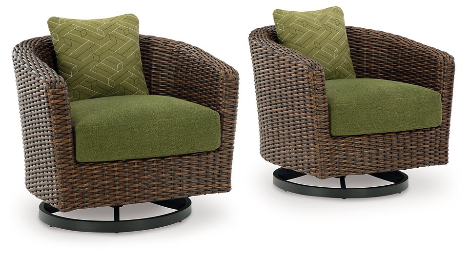 Horizon Hall Outdoor Swivel Lounge Chair with Cushion - Visions in Furniture (La Mirada, CA)