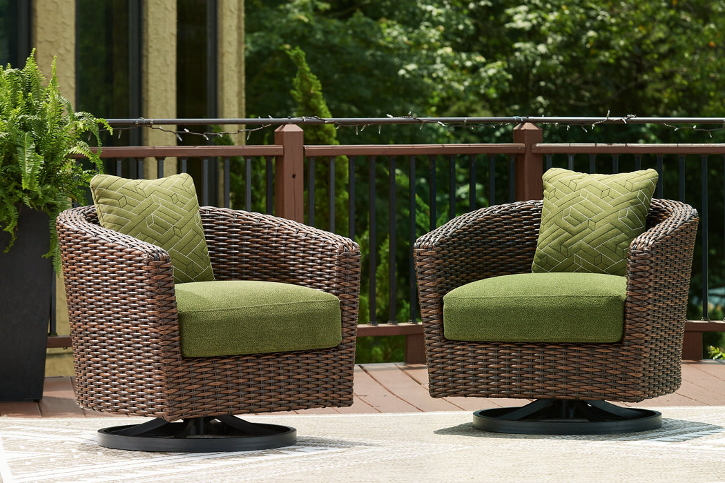 Horizon Hall Outdoor Swivel Lounge Chair with Cushion - Visions in Furniture (La Mirada, CA)