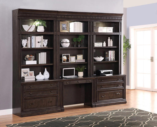 Parker House Washington Heights 6 Piece Library Wall Set in Washed Charcoal - Visions in Furniture (La Mirada, CA)