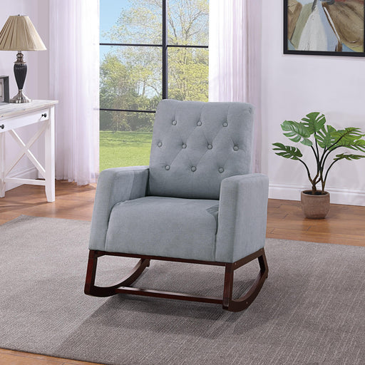 Bstfur Rocker Chair in Steel Gray/Espresso - Visions in Furniture (La Mirada, CA)
