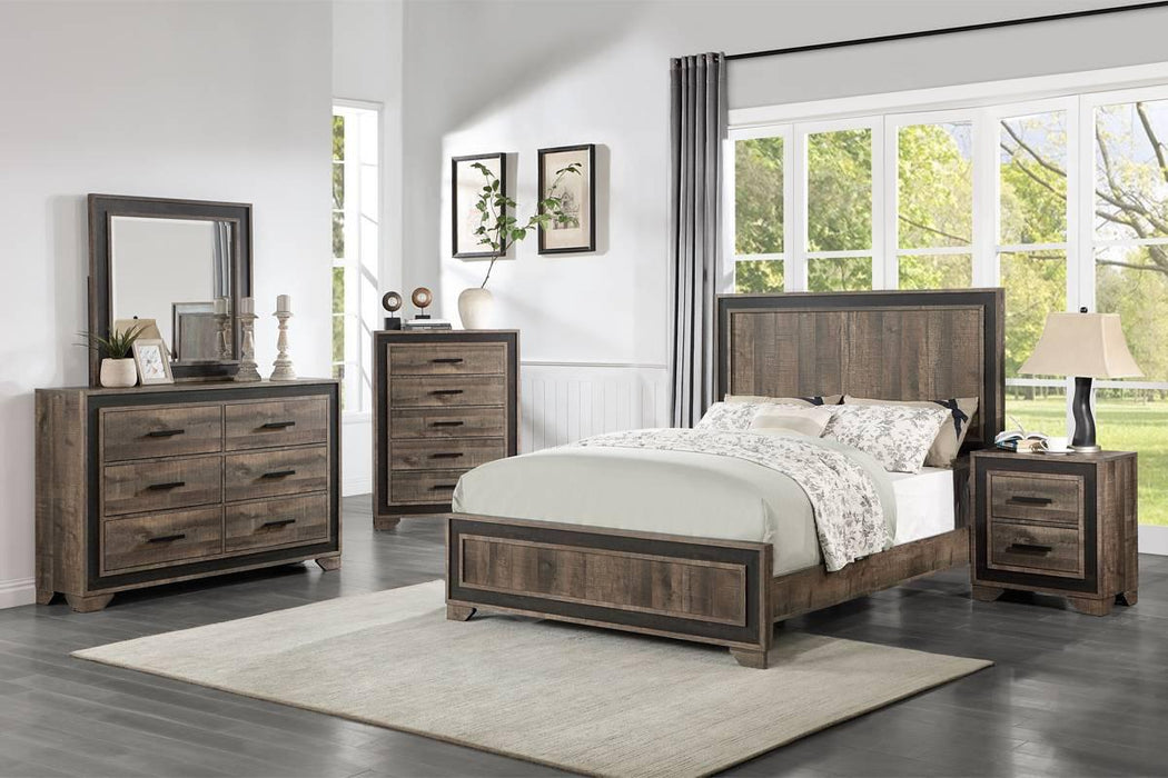 Chuint Mirror in Brown Rustic + Rustic Charcoal - Visions in Furniture (La Mirada, CA)