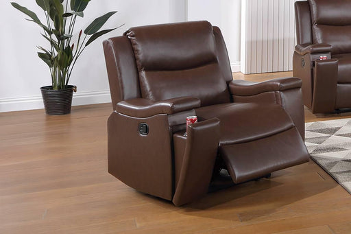 Uniqvn Recliner W/Cup Holder in Camel - Visions in Furniture (La Mirada, CA)