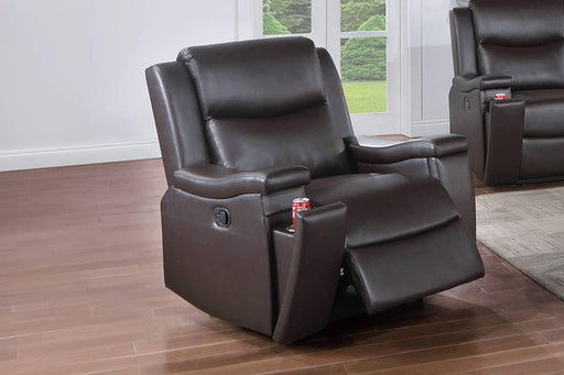 Uniqvn Recliner W/Cup Holder in Espresso - Visions in Furniture (La Mirada, CA)