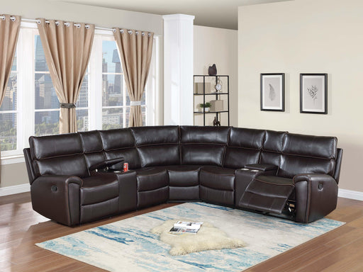 Uniqvn Manual Motion Sectional Set in Espresso - Visions in Furniture (La Mirada, CA)