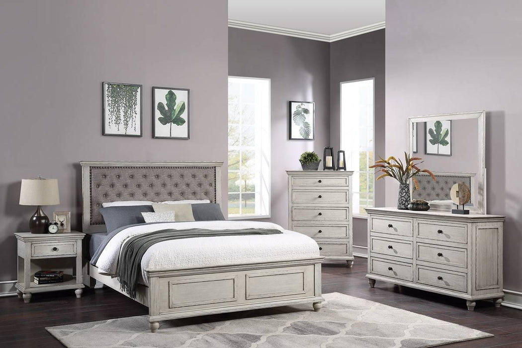 Vfvnco Queen Bed in Antique White - Visions in Furniture (La Mirada, CA)