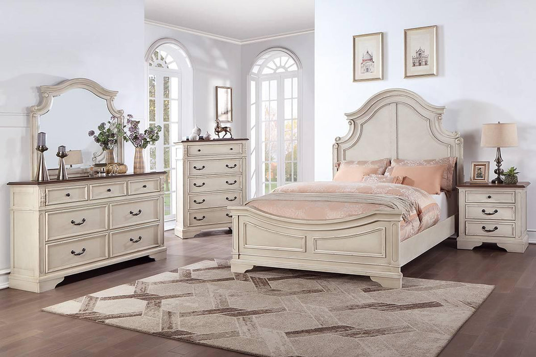 Viethn Easter King Bed in Antique White - Visions in Furniture (La Mirada, CA)