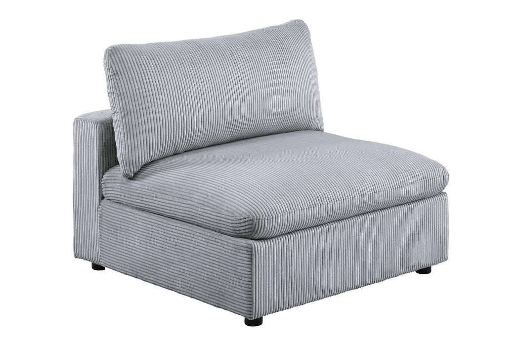 Winwoo Armless Chair in Light Gray - Visions in Furniture (La Mirada, CA)