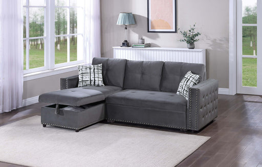 Yanlin Convertible Sectional in Gray - Visions in Furniture (La Mirada, CA)