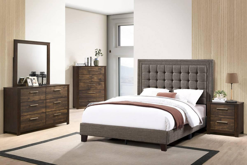 Vphong Queen Bed in Brown / Espresso - Visions in Furniture (La Mirada, CA)